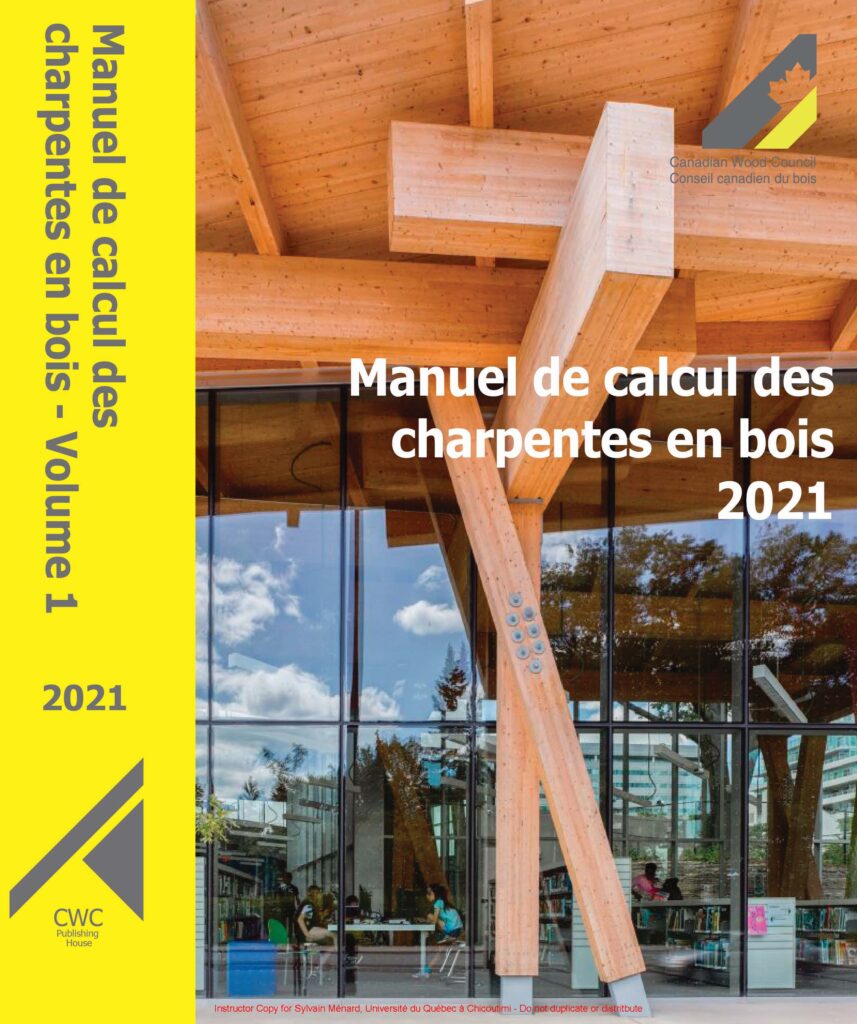 Manuel de calcul des charpentes en bois 2021 Canadian Wood Council Webstore
